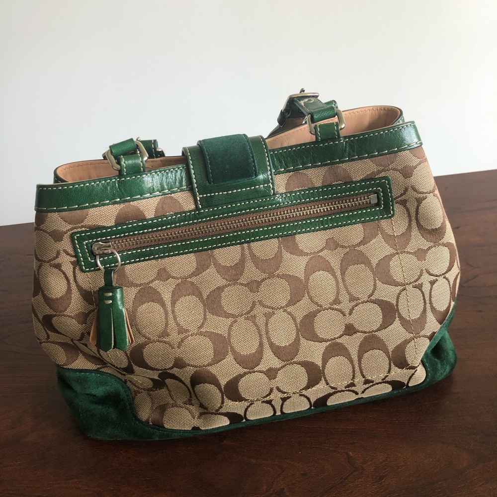 Coach suede trim color block bag *Authentic* - Picture 3 of 12